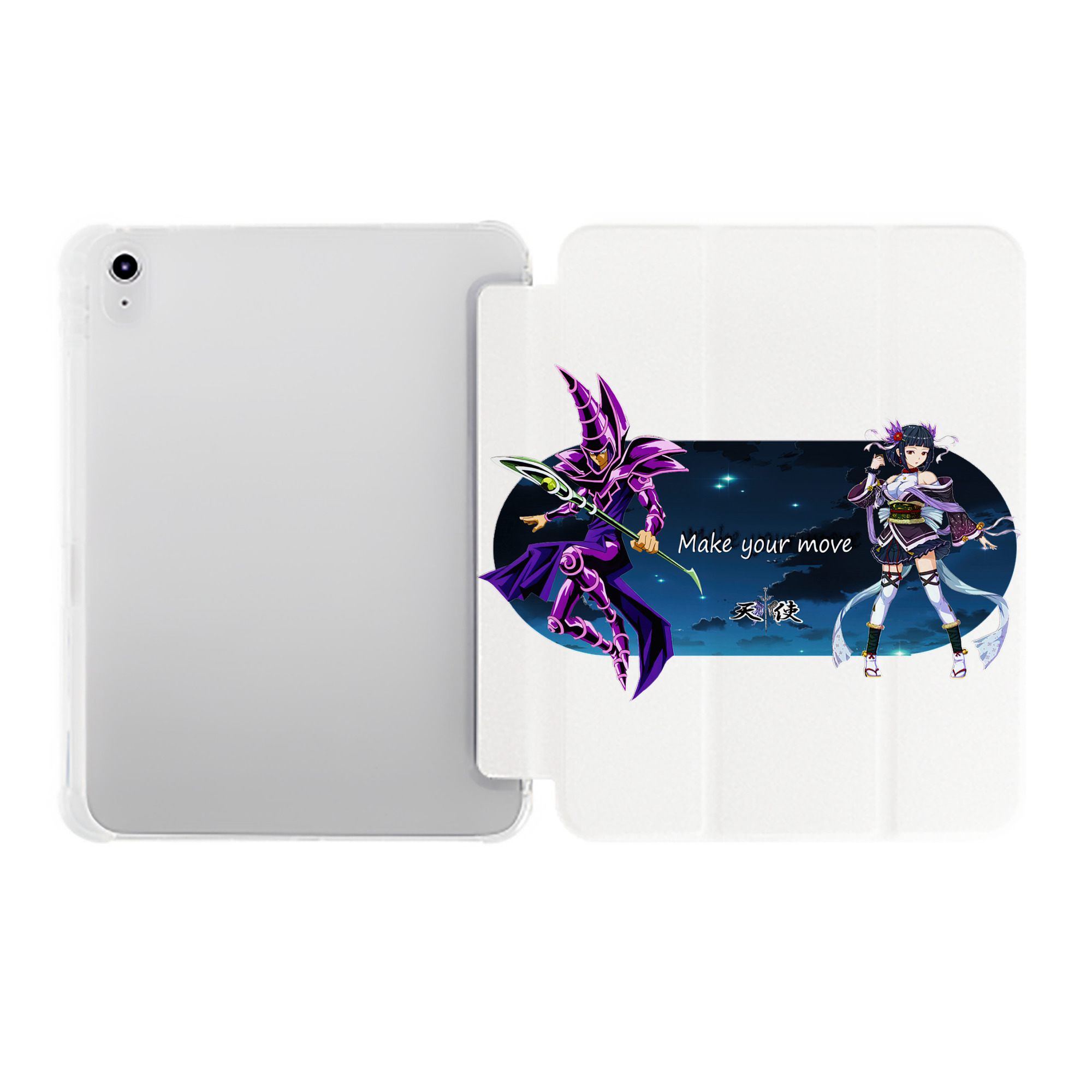 （画像用） 遊☆戯☆王 Yu-Gi-Oh! IPad ケース ペン収納付き 三つ折りスタンド PUレザー×シリコン 対応機種9.5/10.5/10.9インチ